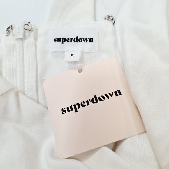 Superdown Tiasha Asymmetrical Jumpsuit in White Small - Picture 7 of 12